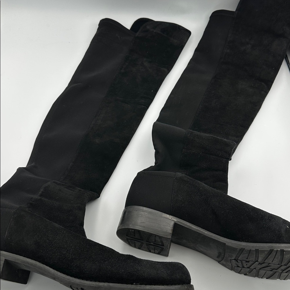 Stuart Weitzman Black Suede Over The Knee Boots Sz10 - Picture 3 of 12
